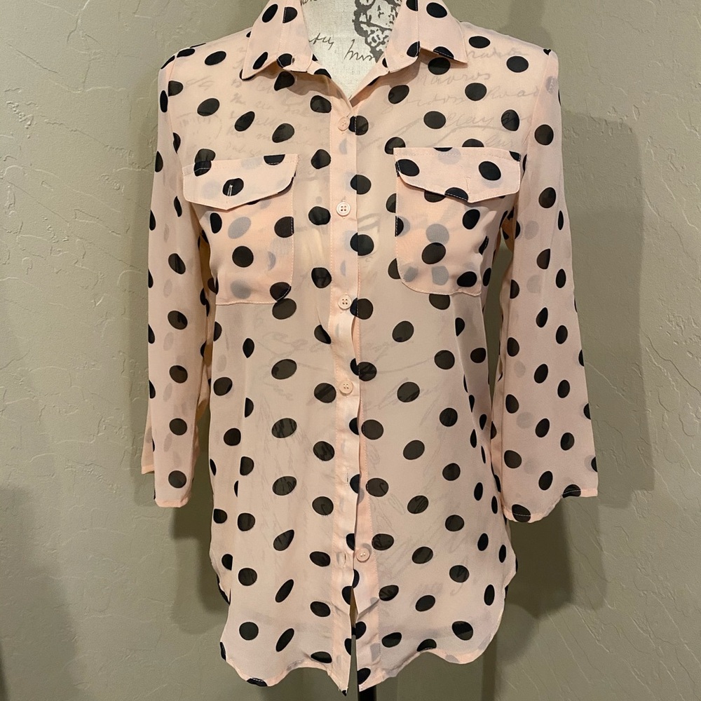 Women’s polka dot shirt size Small - Picture 4 of 7